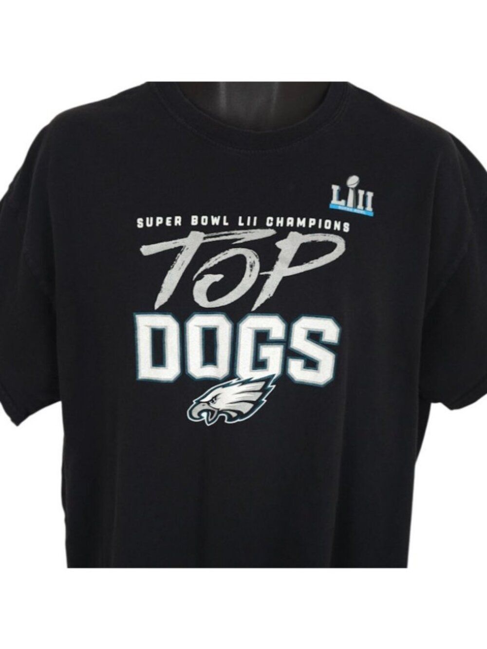 Philadelphia Eagles T Shirt Mens Size XL Black 2018 Super Bowl LII Champions NFL